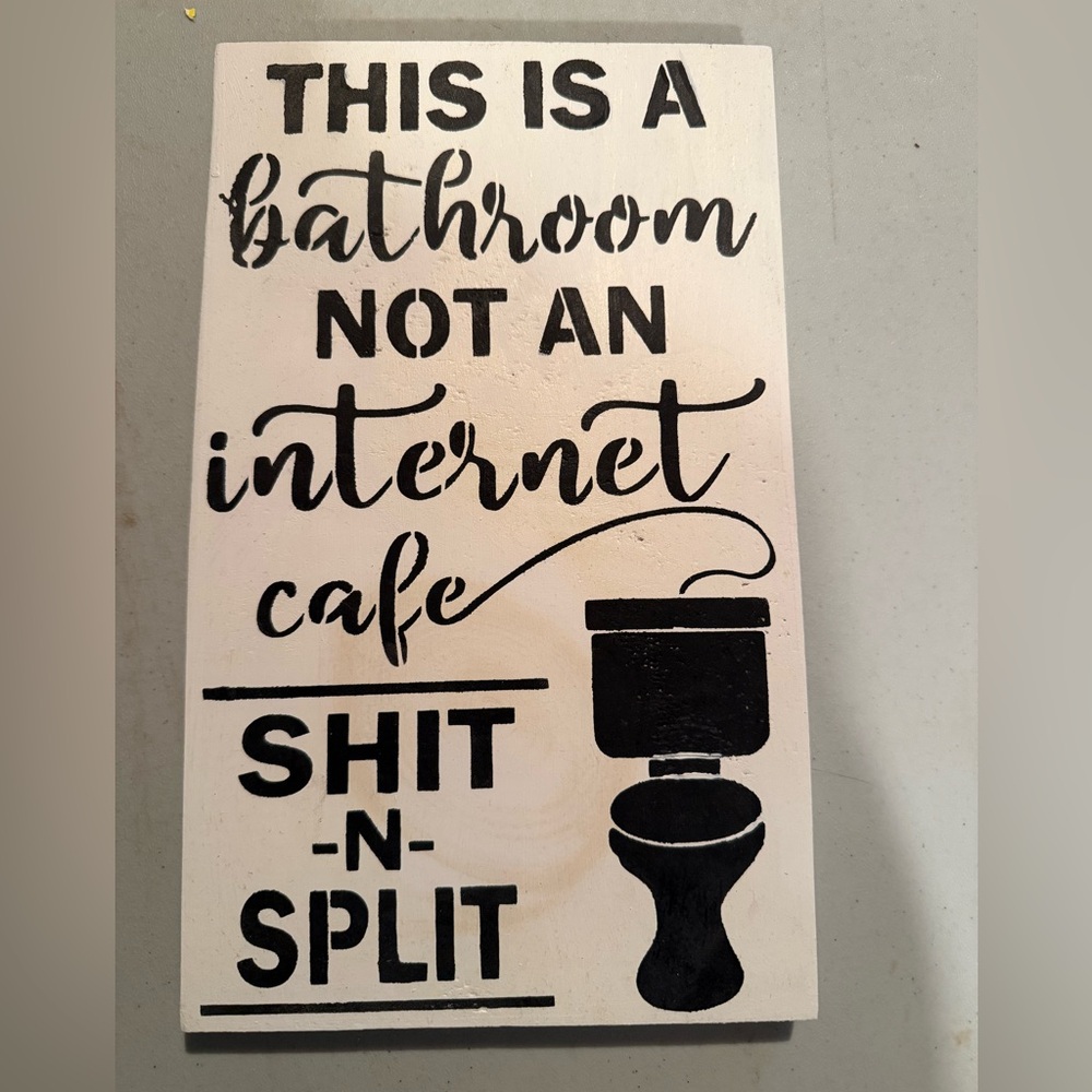 Black and White Bathroom Sign